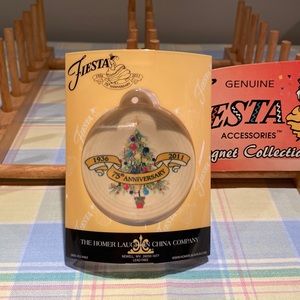 Fiestaware 2011 ivory ornament with 75th anniversary ornament new in package